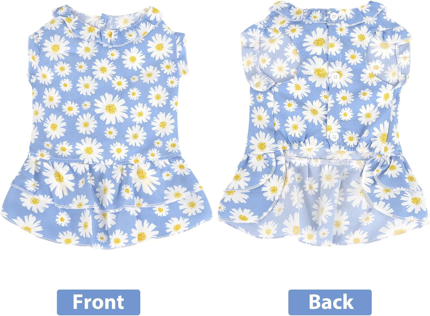 Girl Dog Clothes 3Pcs Dog Dog Dresses for Small Medium Large Dogs Summer Dog Wedding Dress Puppy Pet Birthday Outfit for Chihuahua Yorkie Dog Apparel and Accessories Small Yellow Small