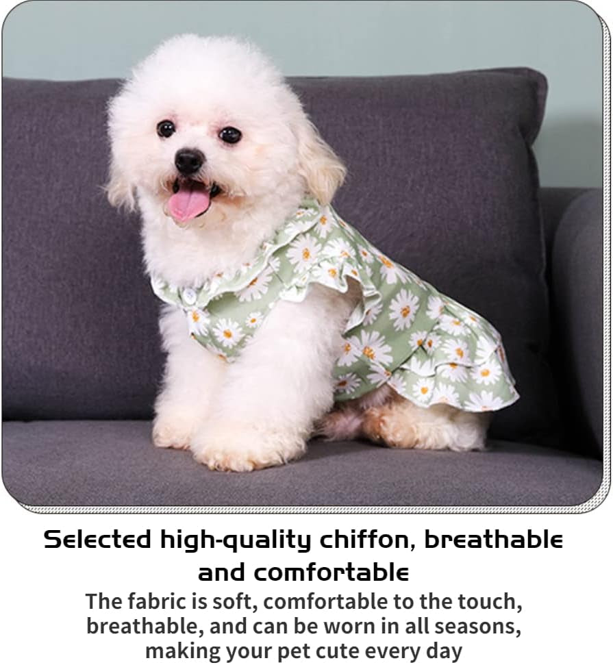 Girl Dog Clothes 3Pcs Dog Dog Dresses for Small Medium Large Dogs Summer Dog Wedding Dress Puppy Pet Birthday Outfit for Chihuahua Yorkie Dog Apparel and Accessories Small Yellow Small