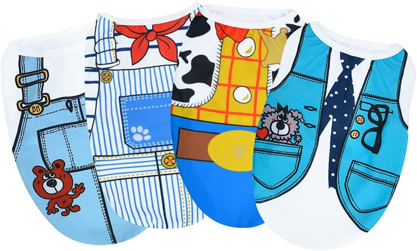 4 Pack Dog Clothes Pet Dog Clothes for Small Dogs Boy Girl Chihuahua Clothes Dog Shirt for Small Dogs Puppy Clothes Dog Shirt Small Dog Clothes Ropa Para Perros Dog Apparel & Accessories (XS)