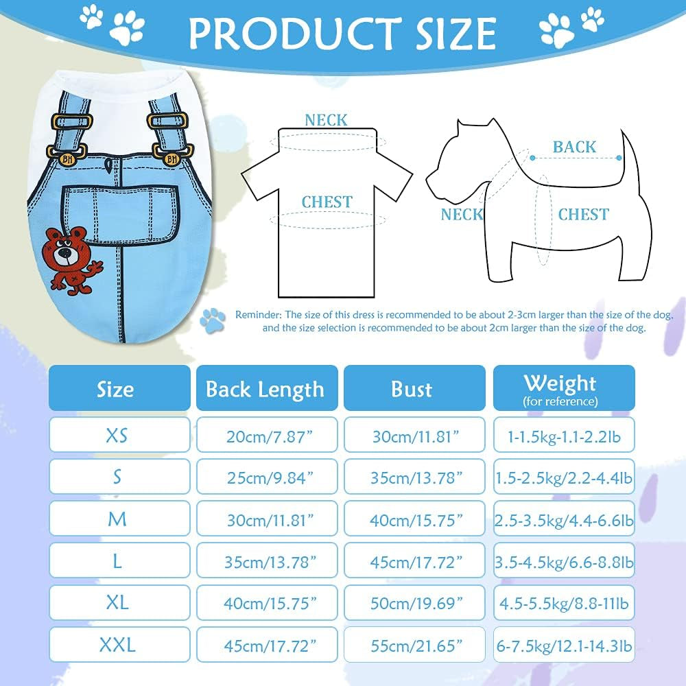 4 Pack Dog Clothes Pet Dog Clothes for Small Dogs Boy Girl Chihuahua Clothes Dog Shirt for Small Dogs Puppy Clothes Dog Shirt Small Dog Clothes Ropa Para Perros Dog Apparel & Accessories (XS)